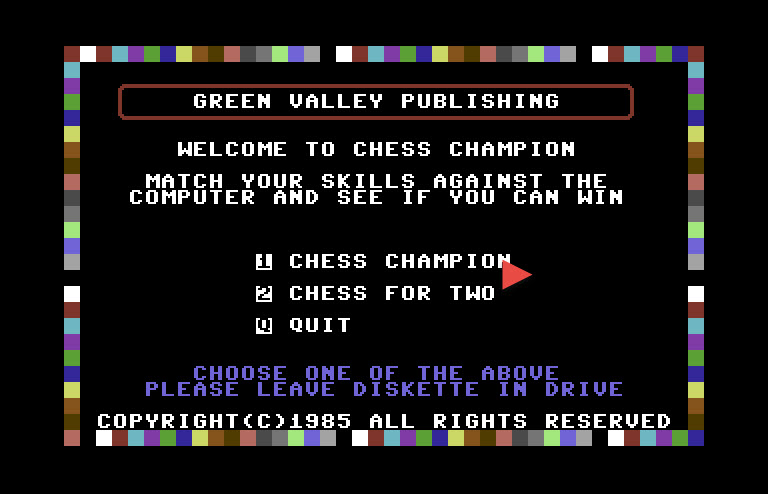 Commodore 64 Emulator - Computer Chess Game Collection