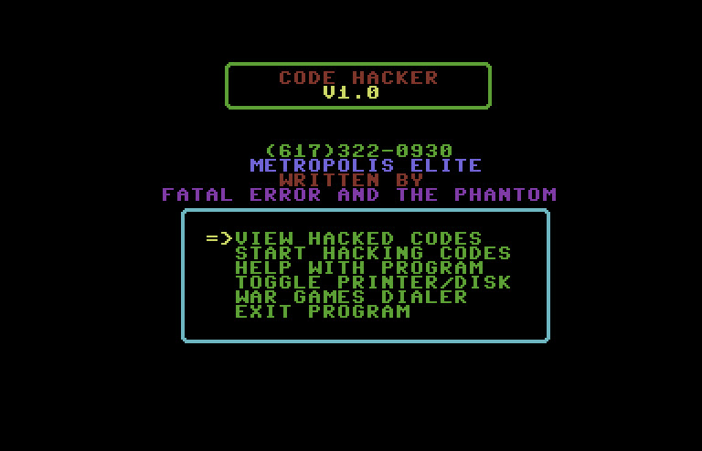 Commodore Software Hack Phreak War Dial