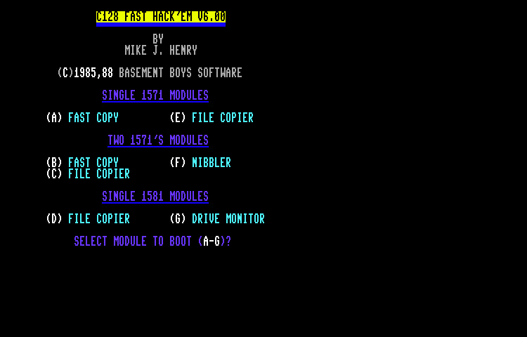 Commodore Software - Fast Hack'em 128 v6.00