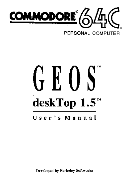 Commodore International Font Pack Commodore 64/128 Computer GEOS Berkeley Software+Manual! 